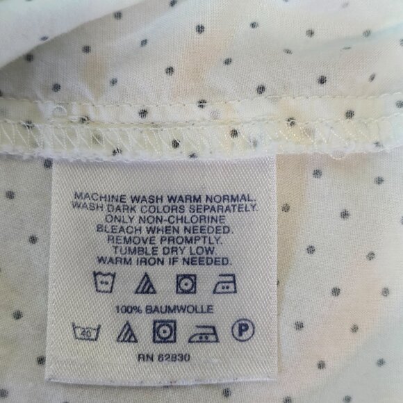 Land's End sleeveless white blouse with tiny black polka dots - Picture 6 of 9